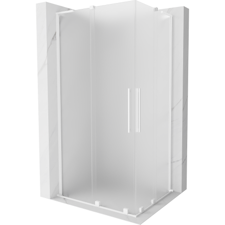 Mexen Velar L Duo плъзгаща душ кабина 90 x 80 см, матирано, бяло - 871-090-080-02-33-20