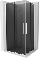 Mexen Velar L Duo плъзгаща се душ кабина 90 x 80 см, графит, бяла - 871-090-080-02-43-20