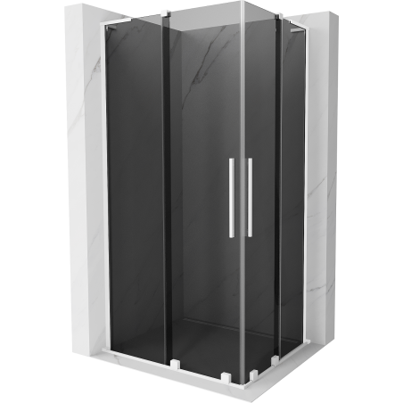 Mexen Velar L Duo плъзгаща се душ кабина 100 x 90 см, графит, бяла - 871-100-090-02-43-20