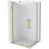 Mexen Velar L Duo плъзгаща се душ кабина 90 x 80 cm, матирано, златно - 871-090-080-02-33-50
