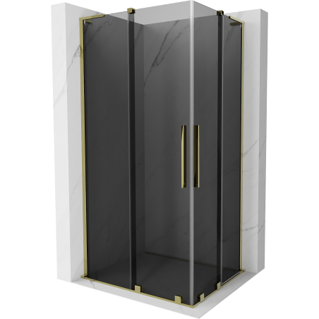 Mexen Velar L Duo кабинен душ с врати 90 x 80 см, графит, златен - 871-090-080-02-43-50
