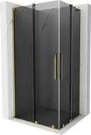 Mexen Velar L Duo плъзгаща душ кабина 90 x 80 см, графит, злато - 871-090-080-02-43-50