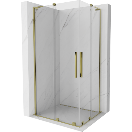Mexen Velar L Duo плъзгаща душ кабина 90 x 80 см, прозрачна, златна - 871-090-080-02-03-50