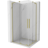Mexen Velar L Duo плъзгаща се душ кабина 90 x 80 см, прозрачна, четка злато - 871-090-080-02-03-55