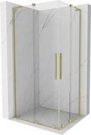 Mexen Velar L Duo плъзгаща се душ кабина 100 x 90 см, прозрачна, златна четка - 871-100-090-02-03-55