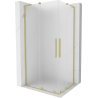 Mexen Velar L Duo плъзгаща се душ кабина 100 x 90 cm, матирано, четкавано златно - 871-100-090-02-33-55
