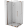 Mexen Velar L Duo плъзгаща се душ кабина 90 x 80 см, прозрачна, розово злато - 871-090-080-02-03-60