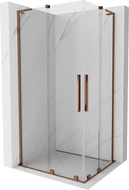 Mexen Velar L Duo плъзгаща душ кабина 100 x 90 cm, прозрачна, розово злато - 871-100-090-02-03-60