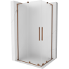 Mexen Velar L Duo плъзгаща се душ кабина 90 x 80 см, матирано стъкло, розово злато - 871-090-080-02-33-60