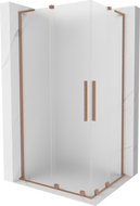 Mexen Velar L Duo плъзгаща се душ кабина 100 x 90 см, матирано стъкло, четкана мед - 871-100-090-02-33-65