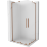 Mexen Velar L Duo разплъзваща се душ кабина 90 x 80 см, мат, четкована мед - 871-090-080-02-33-65