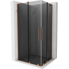 Mexen Velar L Duo плъзгаща се душ кабина 100 x 90 см, графит, матирана мед - 871-100-090-02-43-65