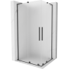 Mexen Velar L Duo плъзгаща се душ кабина 90 x 80 см, матирано стъкло, четка метален сив - 871-090-080-02-33-66