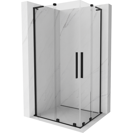 Mexen Velar L Duo плъзгаща се душ кабина 90 x 80 cm, прозрачна, черна - 871-090-080-02-03-70