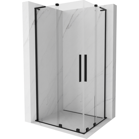 Mexen Velar L Двойна плъзгаща се душ кабина 100 x 90 см, прозрачна, черна