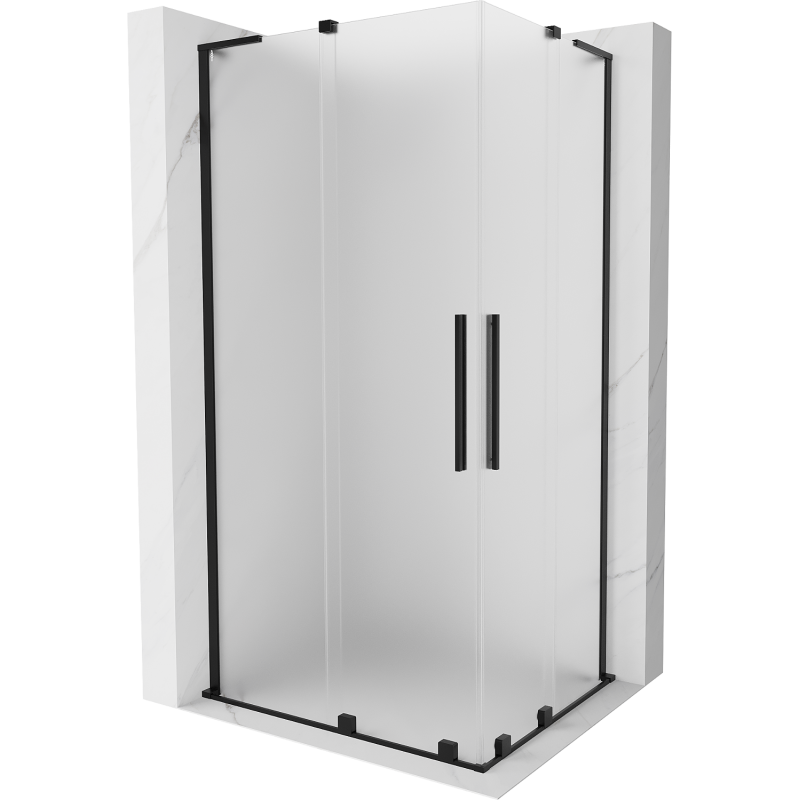 Mexen Velar L Duo плъзгаща се душ кабина 90 x 80 см, матирано, черно - 871-090-080-02-33-70