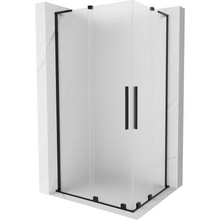 Mexen Velar L Duo плъзгаща се душ кабина 90 x 80 см, матирано, черно - 871-090-080-02-33-70