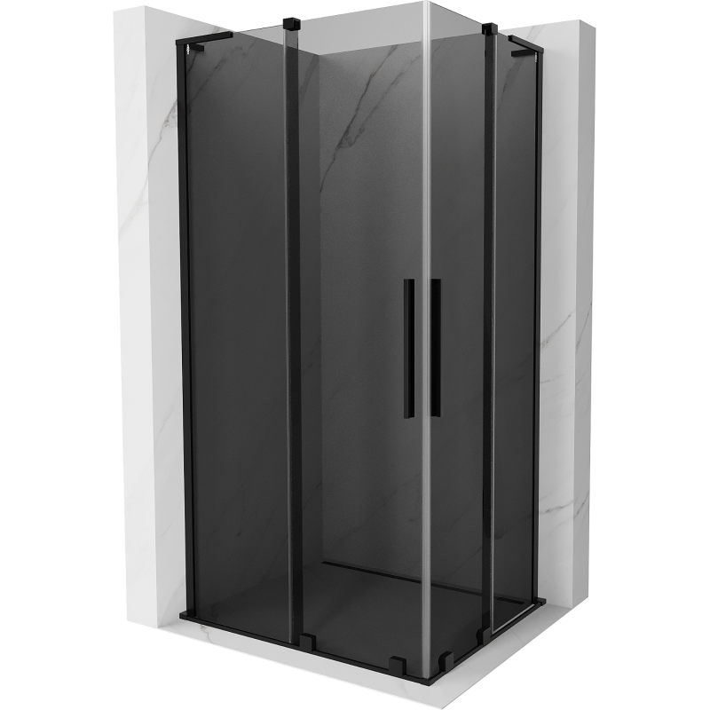 Mexen Velar L Duo плъзгаща душ кабина 90 x 80 см, графит, черен - 871-090-080-02-43-70