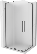 Mexen Velar L Duo плъзгаща се душ кабина 100 x 90 см, матирано стъкло, gun metal - 871-100-090-02-33-95