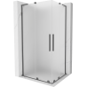 Mexen Velar L Duo плъзгаща се душ кабина 90 x 80 см, матирано стъкло, gun metal - 871-090-080-02-33-95