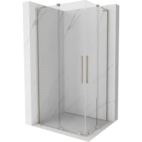 Mexen Velar L Duo плъзгаща се душ кабина 100 x 90 см, прозрачна, матиран никел - 871-100-090-02-03-97