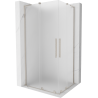 Mexen Velar L Duo плъзгаща се душ кабина 90 x 80 см, скреж, четкан никел - 871-090-080-02-33-97
