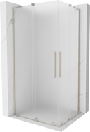 Mexen Velar L Duo плъзгаща се душ кабина 90 x 80 см, матово стъкло, изчеткан никел - 871-090-080-02-33-97