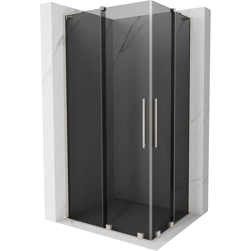 Mexen Velar L Душ кабина Duo плъзгаща се 90 x 80 см, графит, четкан никел