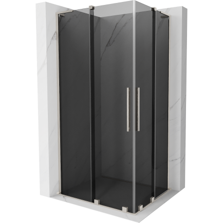 Mexen Velar L Duo плъзгаща се душ кабина 90 x 80 cm, графит, матиран никел - 871-090-080-02-43-97
