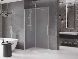 Mexen Velar разтегателна душова стена Walk-in 140 x 200 см, матово стъкло 8 мм, хром - 871-140-000-33-01