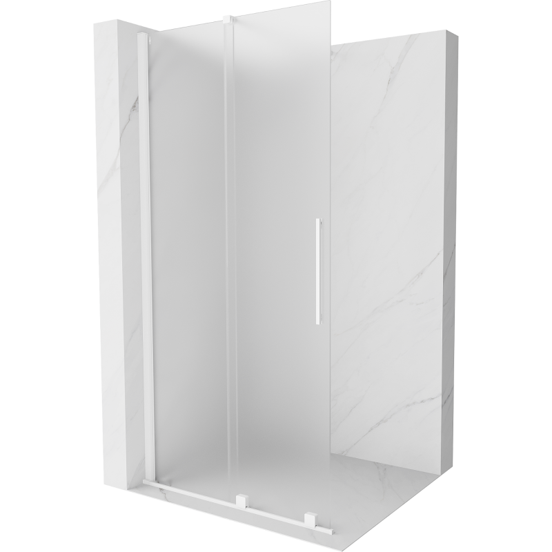 Mexen Velar разтегателна душ-стена Walk-in 75 x 200 см, матово 8 мм, бяла - 871-075-000-33-20