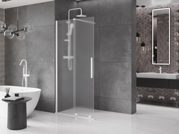 Mexen Velar разтегателна душова стена Walk-in 110 x 200 см, матирано стъкло 8 мм, бяла - 871-110-000-33-20