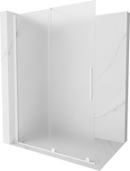 Mexen Velar плъзгаща се душ стена Walk-in 140 x 200 см, матирано стъкло 8 мм, бяло - 871-140-000-33-20