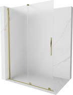 Mexen Velar преграда за душ с плъзгане Walk-in 140 x 200 см, мат 8 мм, златна - 871-140-000-33-50