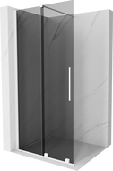 Mexen Velar преграда за душ в стил Walk-in 85 x 200 см, графит 8 мм, бяла - 871-085-000-43-20