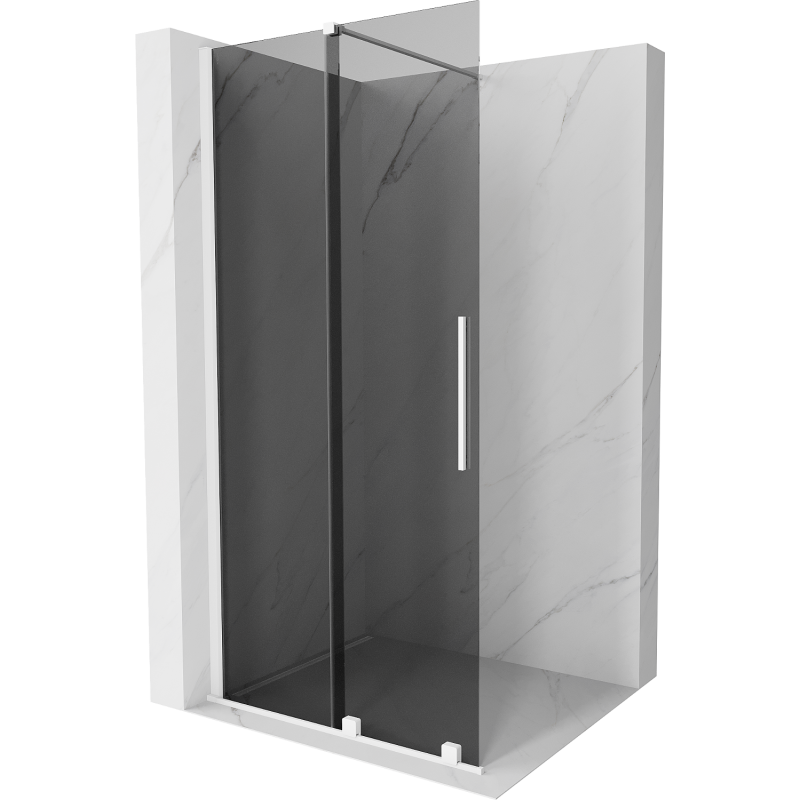 Mexen Velar преграда за душ с ползване Walk-in 110 x 200 см, графит 8 мм, бяла - 871-110-000-43-20