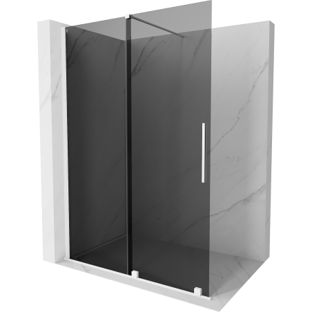 Mexen Velar разтегателна душова стена Walk-in 150 x 200 см, графит 8 мм, бяла - 871-150-000-43-20
