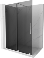 Mexen Velar плъзгаща се душ стена Walk-in 150 x 200 cm, графит 8 mm, бяла - 871-150-000-43-20