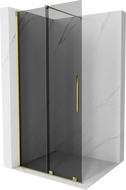 Mexen Velar преграда за душ кабина, разтегателна Walk-in 75 x 200 см, графит 8 мм, златна - 871-075-000-43-50