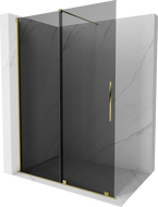 Mexen Velar плъзгаща душ-преграда Walk-in 130 x 200 см, графит 8 мм, златен - 871-130-000-43-50