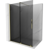 Mexen Velar плъзгаща се душ кабина Walk-in 140 x 200 см, графит 8 мм, златна - 871-140-000-43-50
