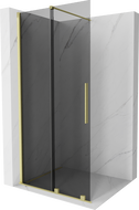 Mexen Velar плъзгаща се стена за душ Walk-in 100 x 200 см, графит 8 мм, златисто обработена - 871-100-000-43-55