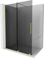 Mexen Velar плъзгаща се душ стена Walk-in 130 x 200 cm, графит 8 mm, злато четкано - 871-130-000-43-55