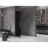 Mexen Velar разтегателна душ кабина Walk-in 75 x 200 см, графит 8 мм, розово злато - 871-075-000-43-60