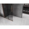 Mexen Velar разтегателна душ кабина Walk-in 75 x 200 см, графит 8 мм, розово злато - 871-075-000-43-60