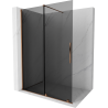 Mexen Velar разтегляща се стена за душ Walk-in 150 x 200 см, графит 8 мм, розово злато - 871-150-000-43-60