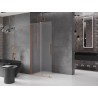 Mexen Velar плъзгаща се душ кабина Walk-in 110 x 200 см, матирано 8 мм, четкан мед
