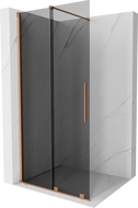 Mexen Velar разтегателна стена за душ Walk-in 110 x 200 см, графит 8 мм, четка с меден завършек - 871-110-000-43-65