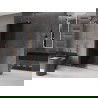 Mexen Velar разтегателен душ панел Walk-in 140 x 200 см, графит 8 мм, четкана мед - 871-140-000-43-65