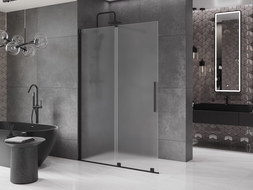 Mexen Velar разтеглива душа стена Walk-in 130 x 200 см, матирано стъкло 8 мм, черна - 871-130-000-33-70